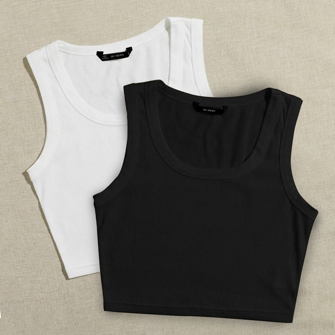 Pack of 2 Black and White Tank Tops