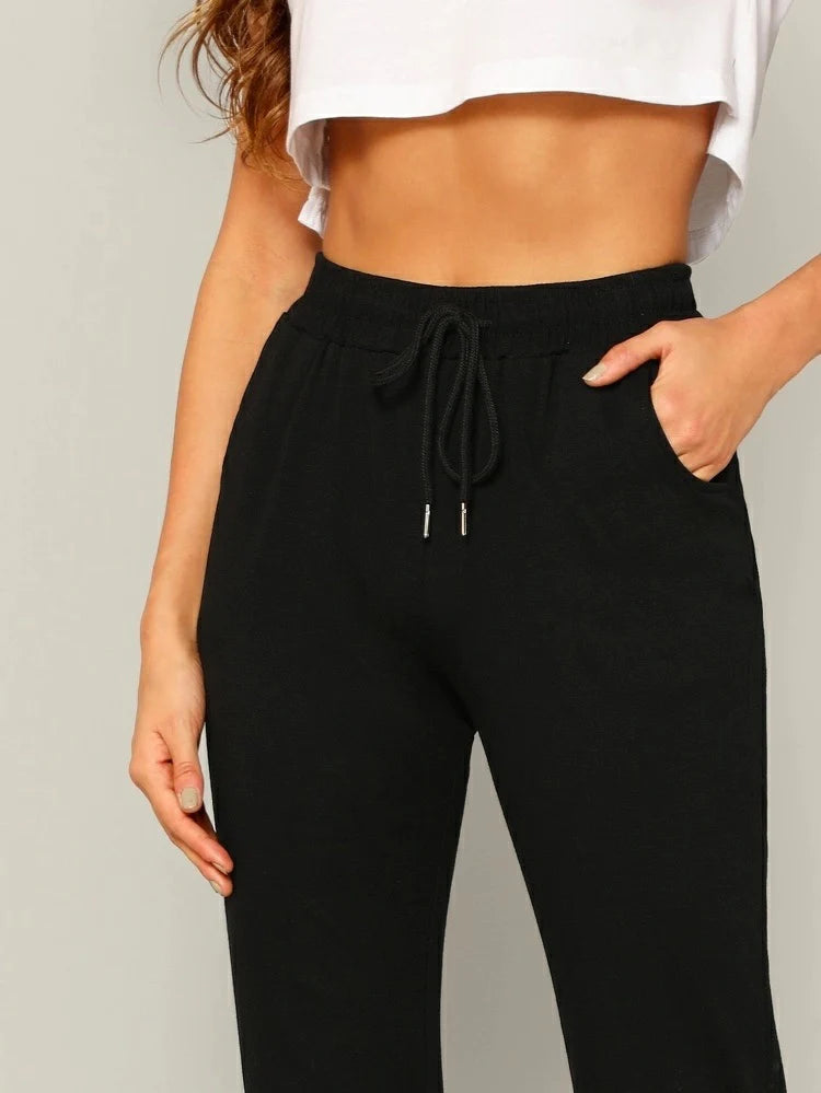 Black Cotton Slim Fit Sweatpant